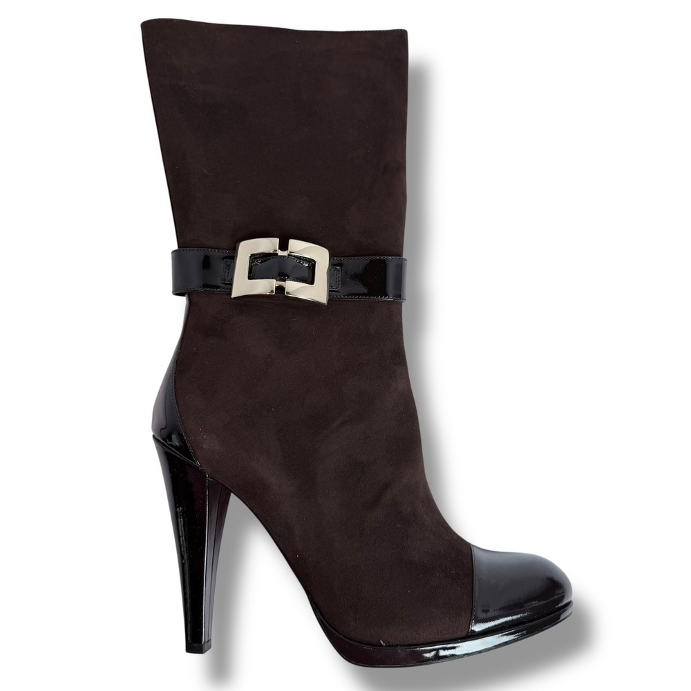 INC International Concepts Margaret Women's Suede Leather Heel Boots Brown 10M - Picture 14 of 16